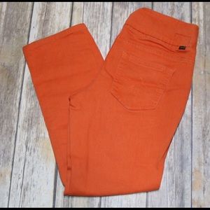 Orange Jag Ankle Jeans High Rise Slim Leg Size 10